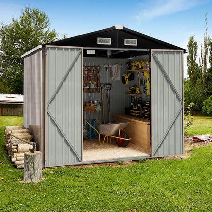 8 ft. W x 6 ft. D Galvanized Steel Storage Shed