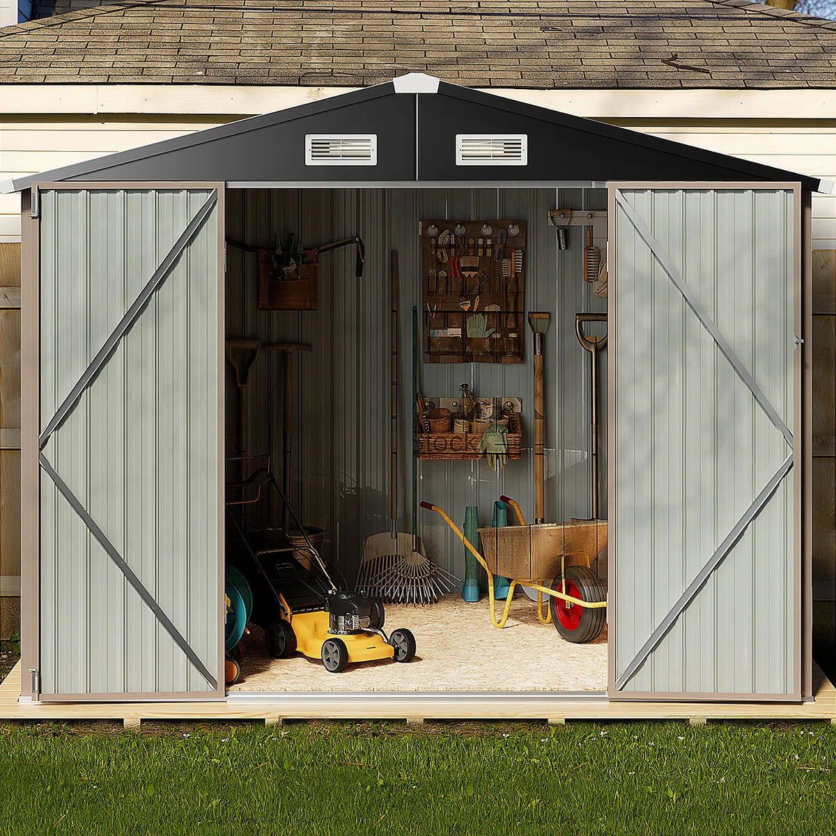 8 ft. W x 6 ft. D Galvanized Steel Storage Shed