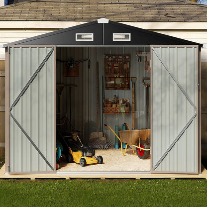 8 ft. W x 6 ft. D Galvanized Steel Storage Shed
