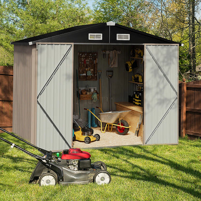 8 ft. W x 6 ft. D Galvanized Steel Storage Shed
