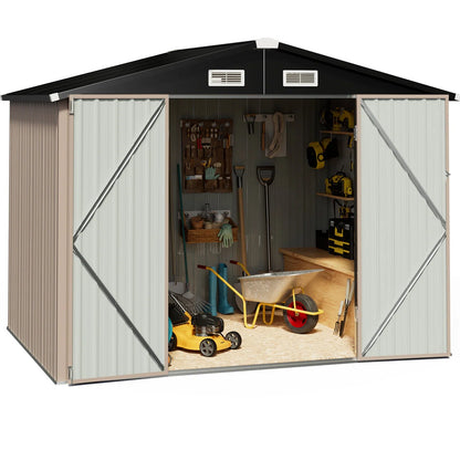 8 ft. W x 6 ft. D Galvanized Steel Storage Shed