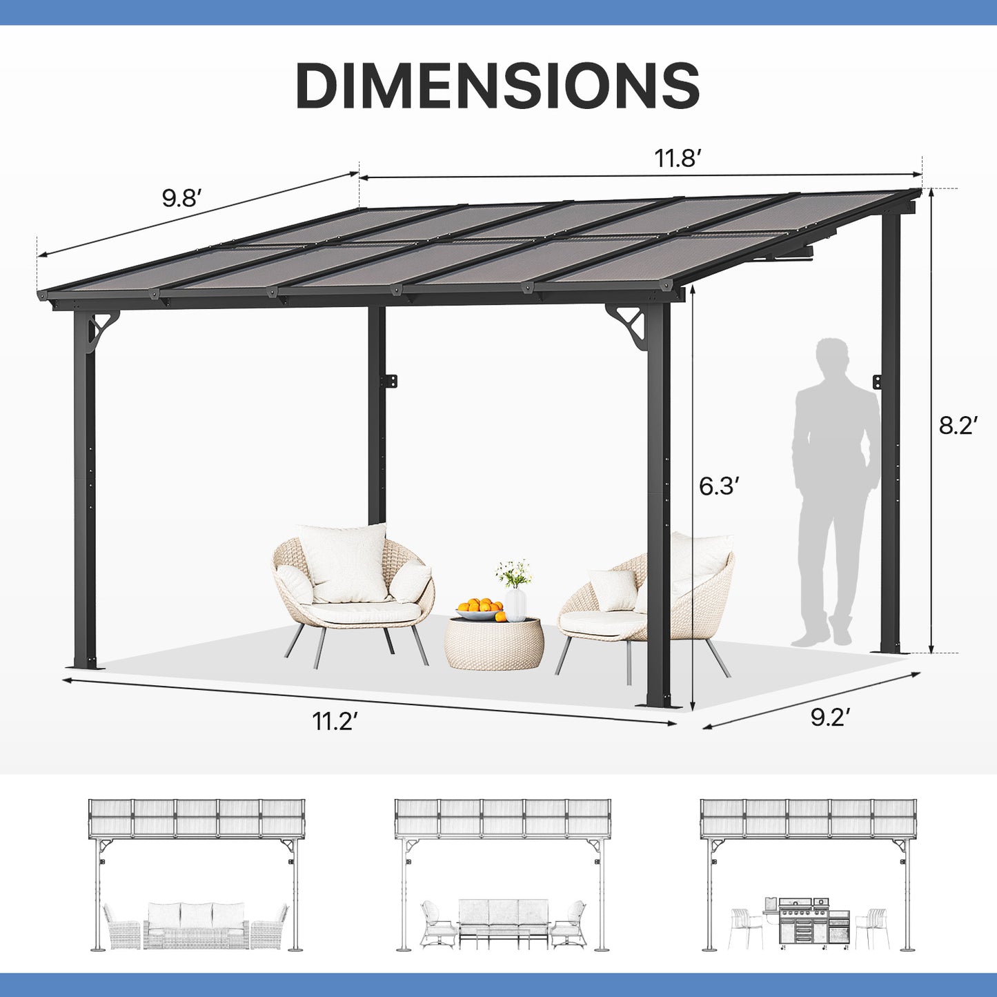 Metal Pergola With Canopy