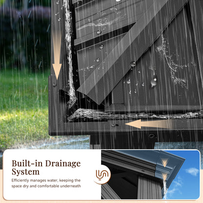 24 Ft. W X 14 Ft. D Metal With Water Guide Roof, 4.7inch Aluminum Post Patio Gazebo