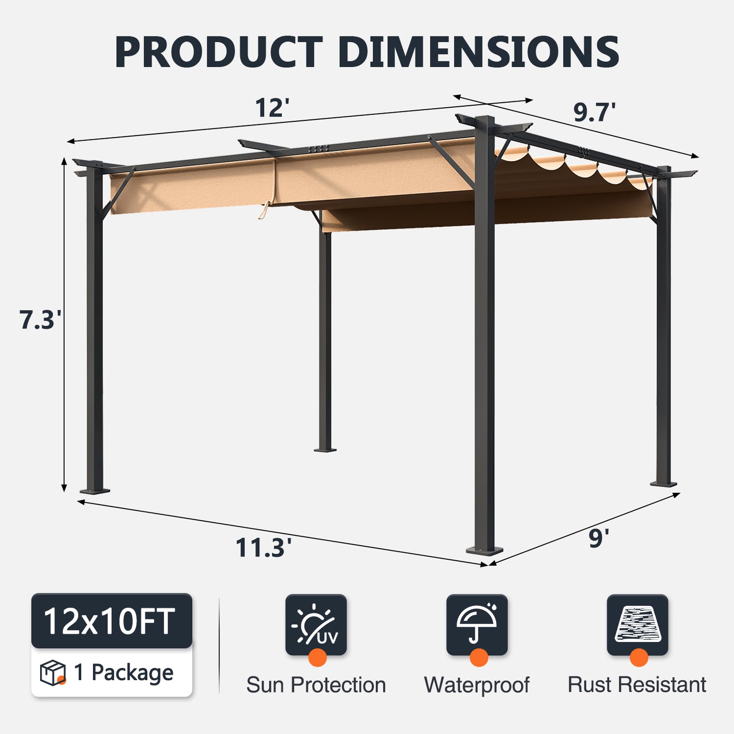 Metal Pergola with Canopy
