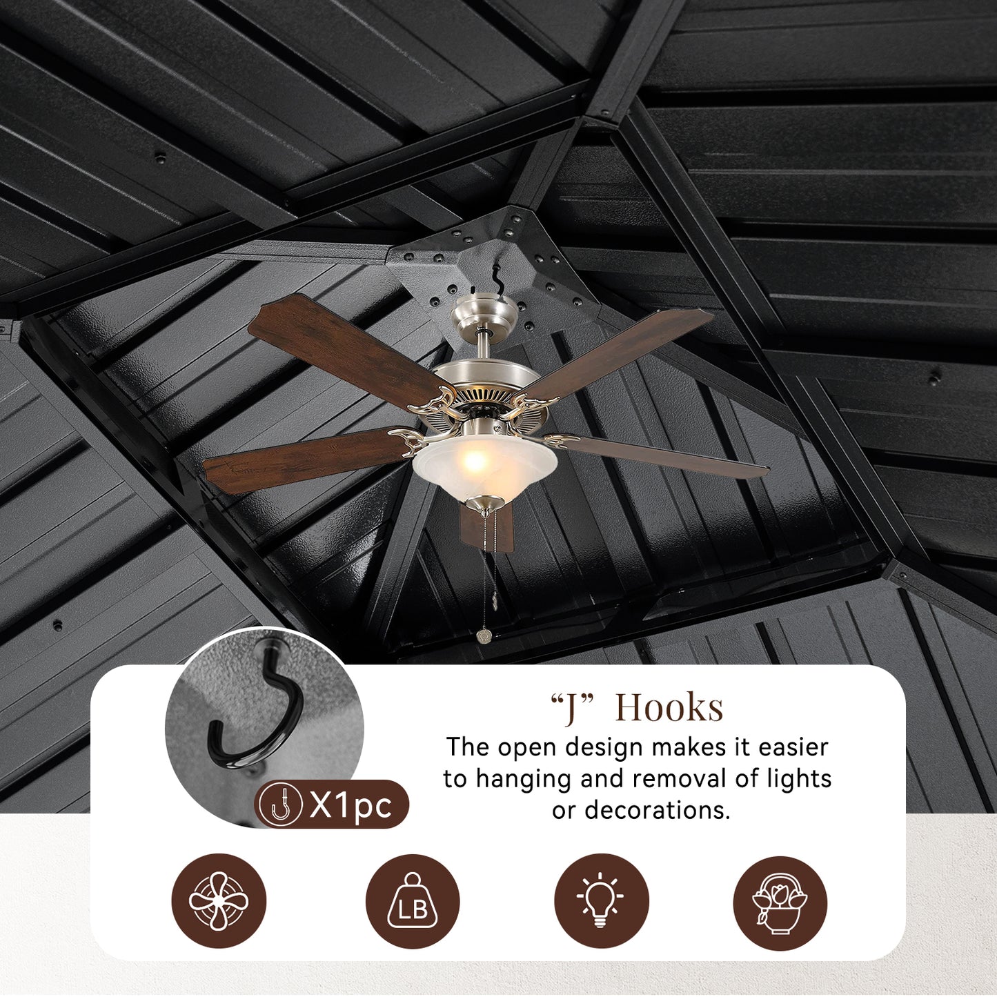 12 Ft. W X 12 Ft. D Patio Gazebo With Double Roof