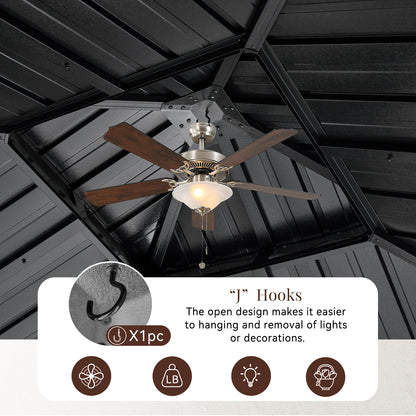 12 Ft. W X 12 Ft. D Patio Gazebo With Double Roof