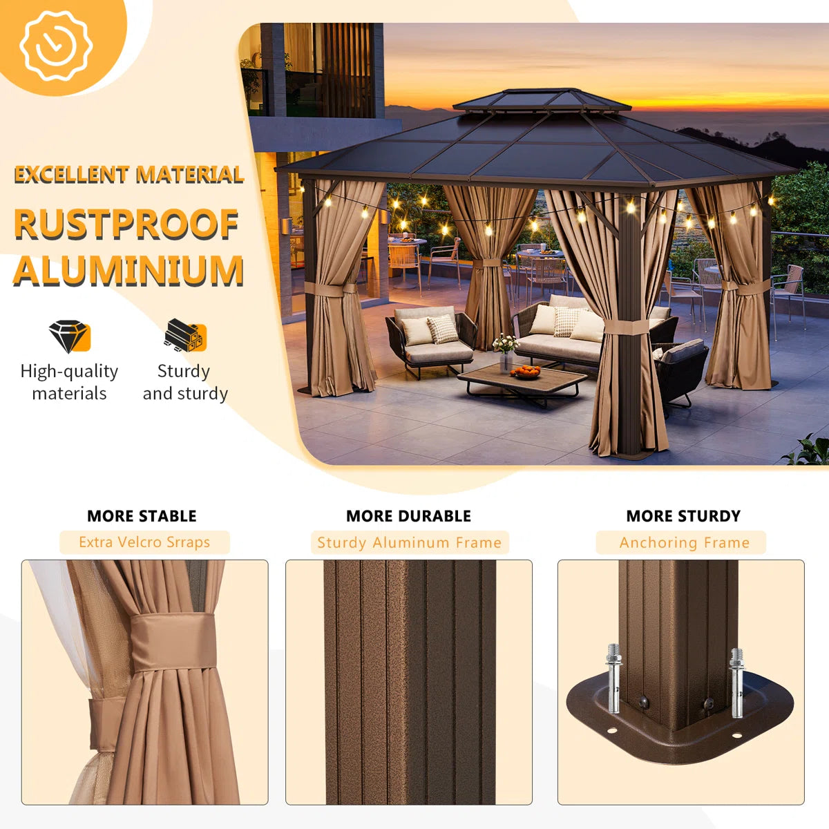 Aluminum Patio Hardtop Gazebo
