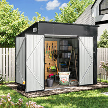 Metal Lean-to Storage Shed With Three Doors