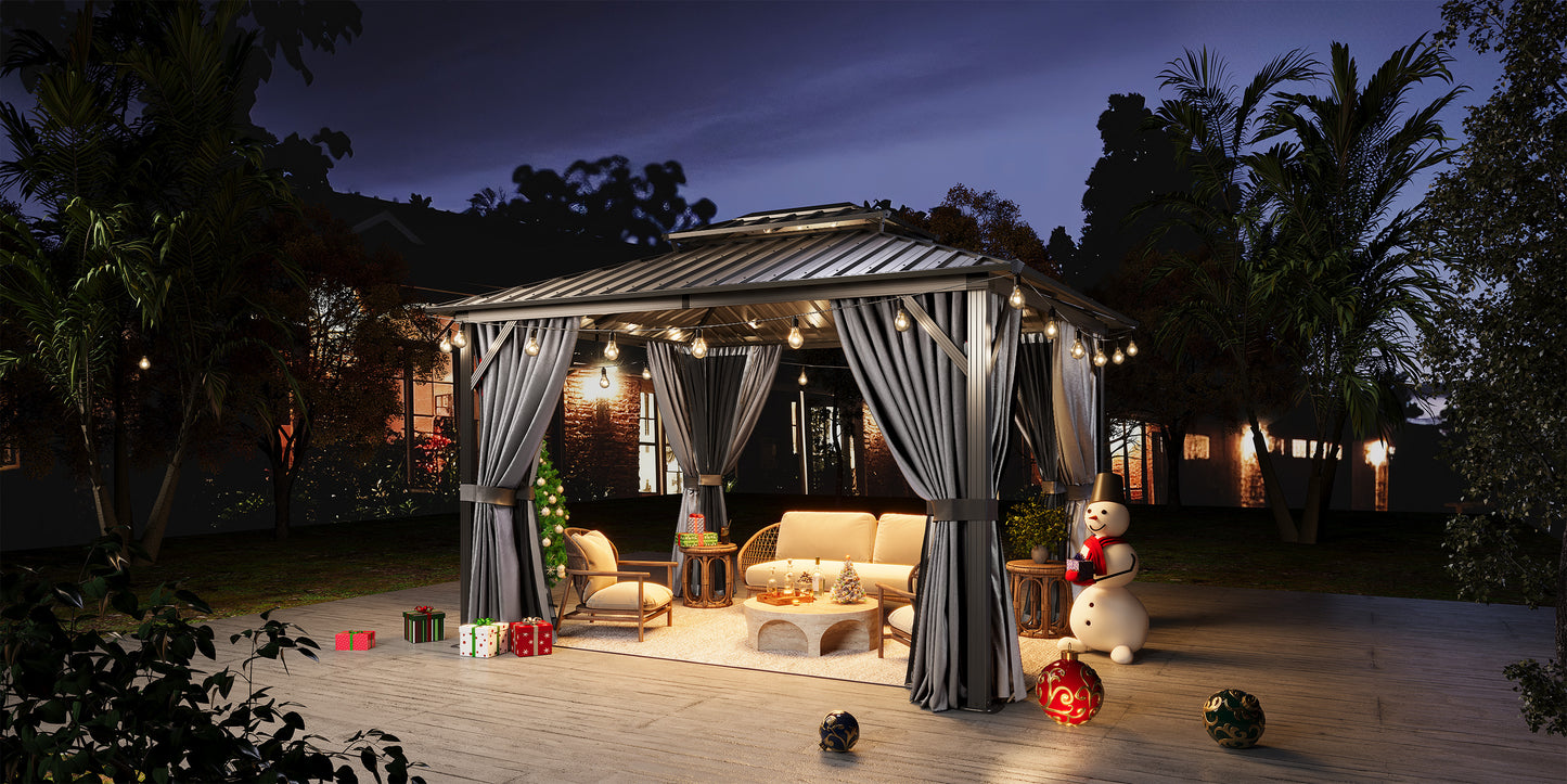 12 Ft. W x 10 Ft. D Aluminum Patio Gazebo