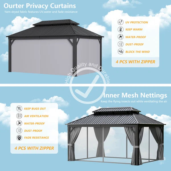 Patio Gazebo with Double Roof