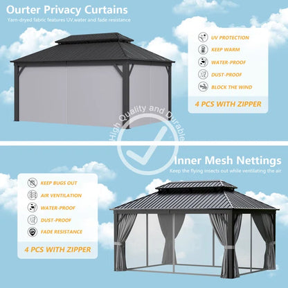 Patio Gazebo with Double Roof