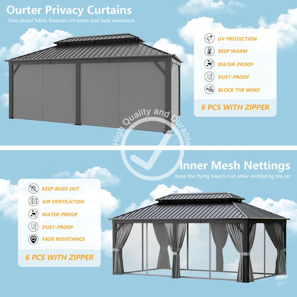Patio Gazebo with Double Roof