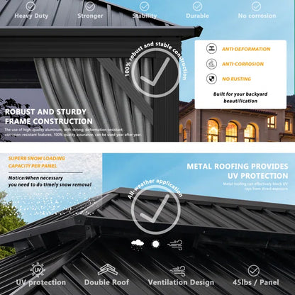 Patio Gazebo with Double Roof