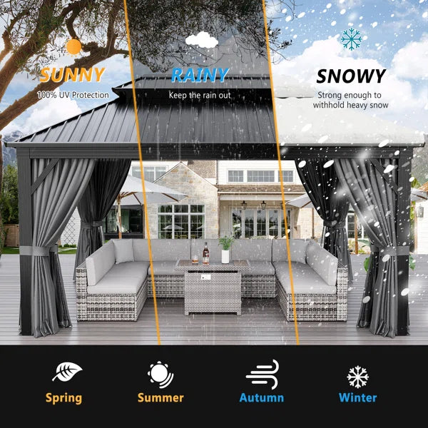 Patio Gazebo with Double Roof