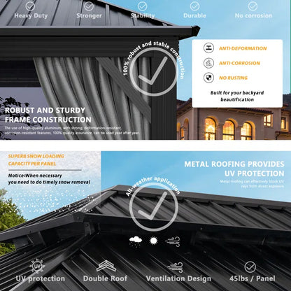 Patio Gazebo with Double Roof